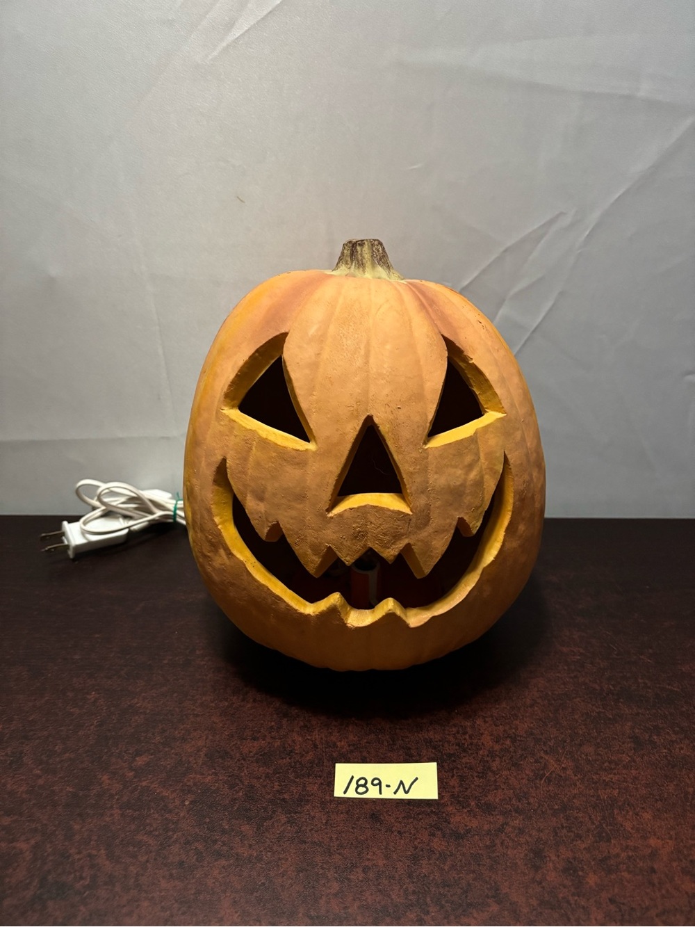 RARE 1993 Trendmasters Halloween Foam Blowmold Monster Teeth Pumpkin lighted